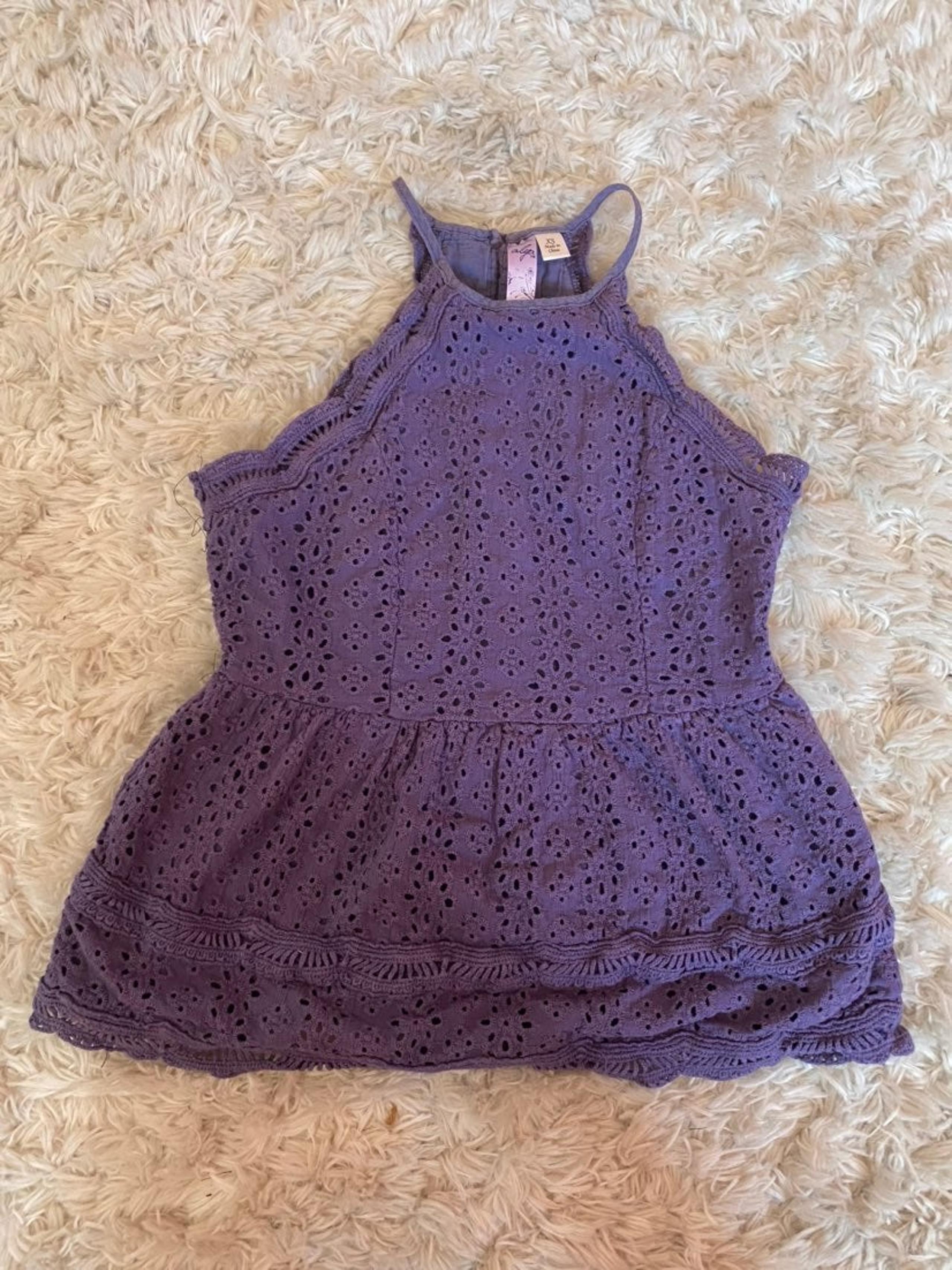 Alya Purple Lace Tank Top - Size XS