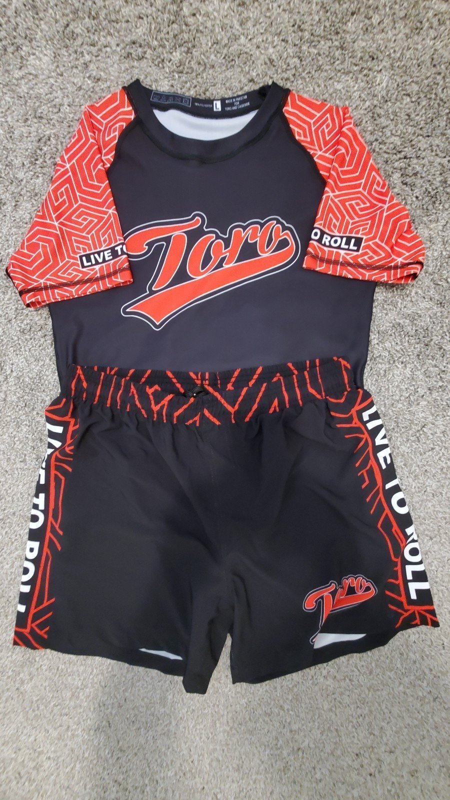 Toro BJJ Black Belt Ranked RashGuard V. 3 S/S and matching Side control shorts