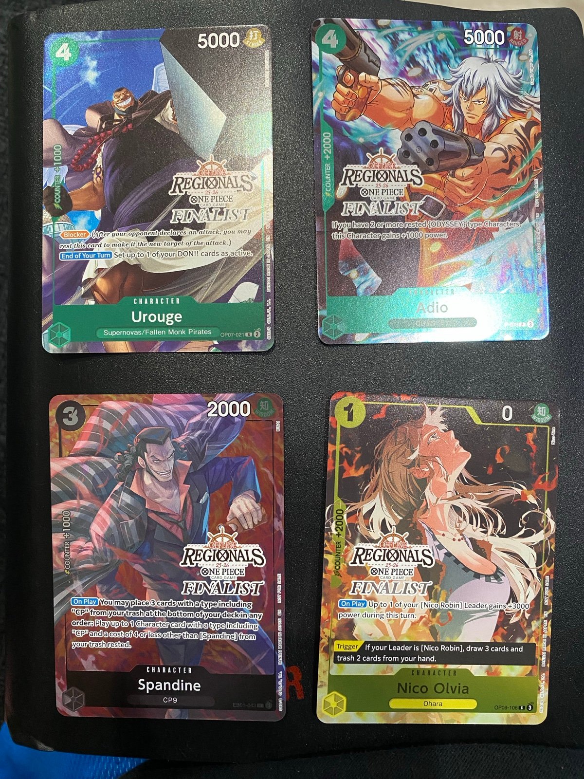 One Piece Regional Finalist Promos - Urouge, Adio, Olvia and Spandine