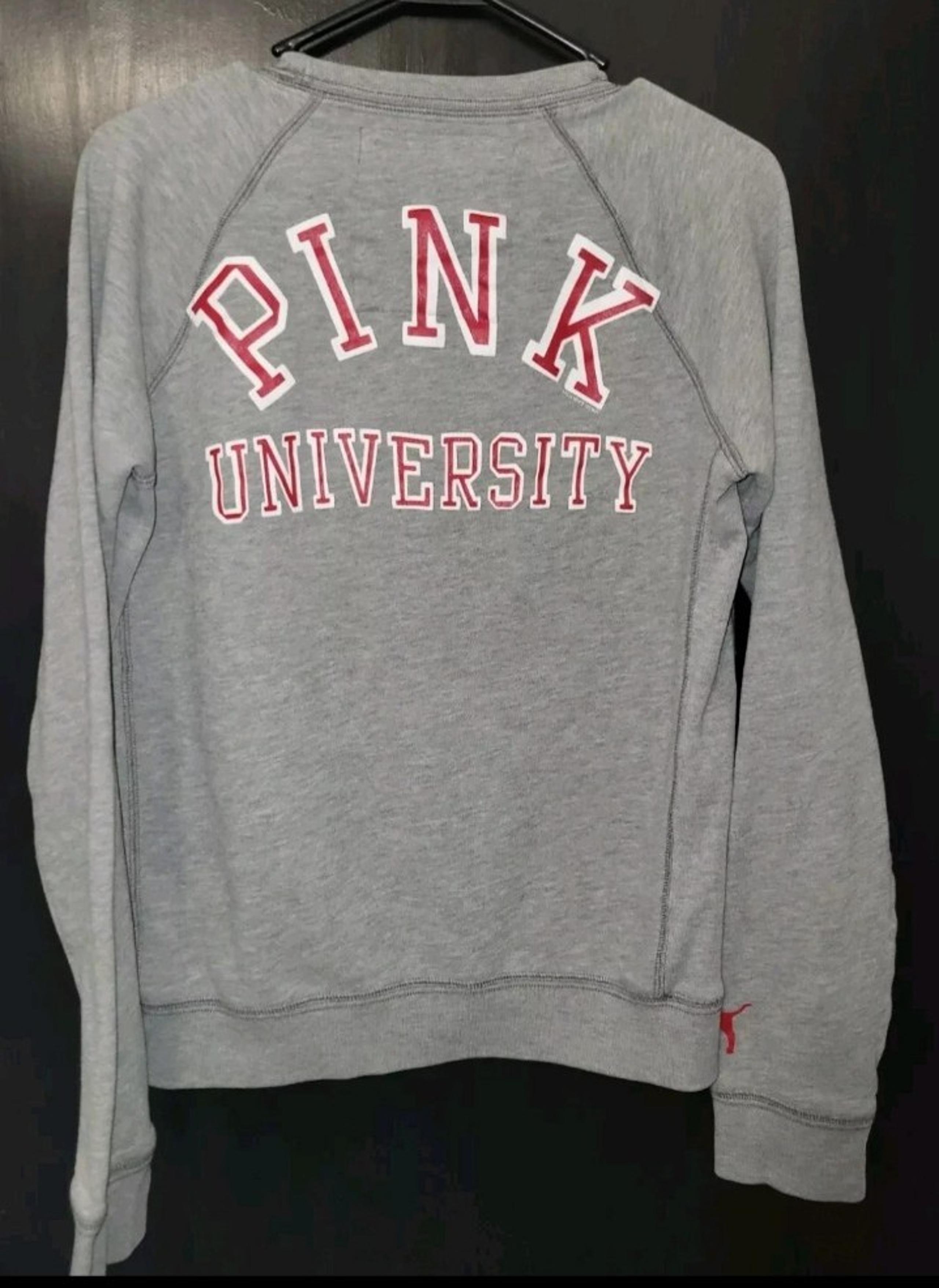 Victoria's Secret Gray Pink University Sweatshirt Small Medium Vintage Dog