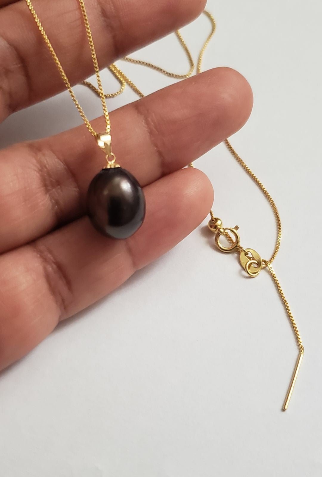 18k solid gold genuine pearl pendant(New