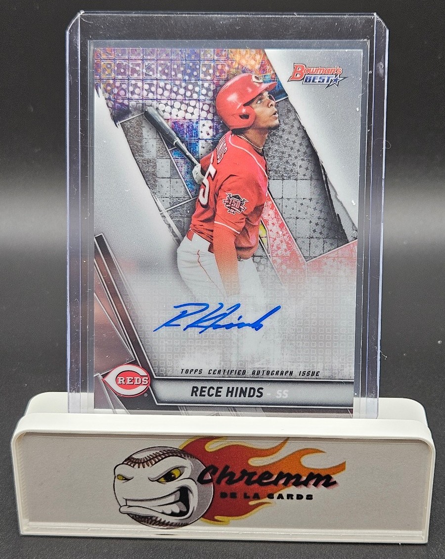 AUTO RC RECE HINDS ROOKIE CARD REFRACTOR HOLO AUTOGRAPH BOWMAN'S BEST 2019