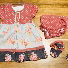 Matilda Jane size 18-24 month dress, diaper cover and booties