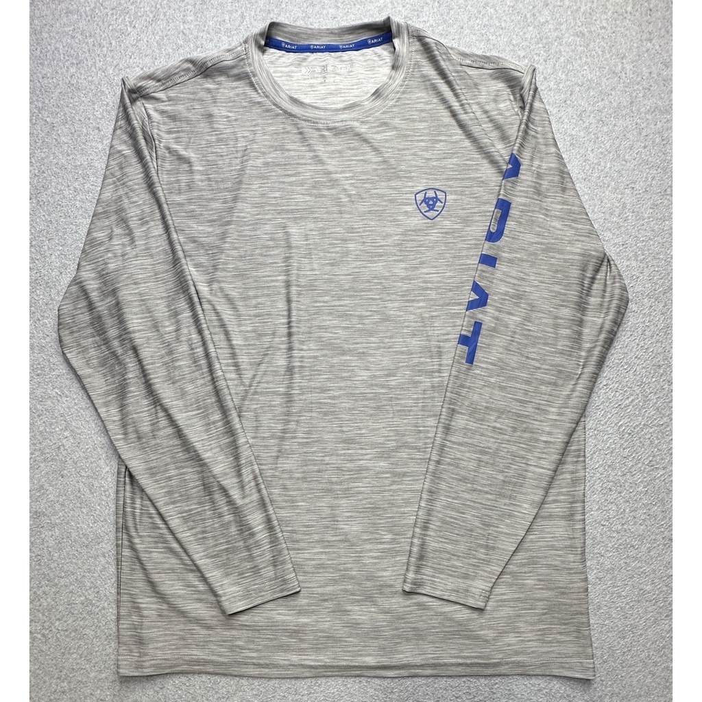 Ariat Tek Shirt Adult Large Gray Pullover Performance Base Layer Charger Mens