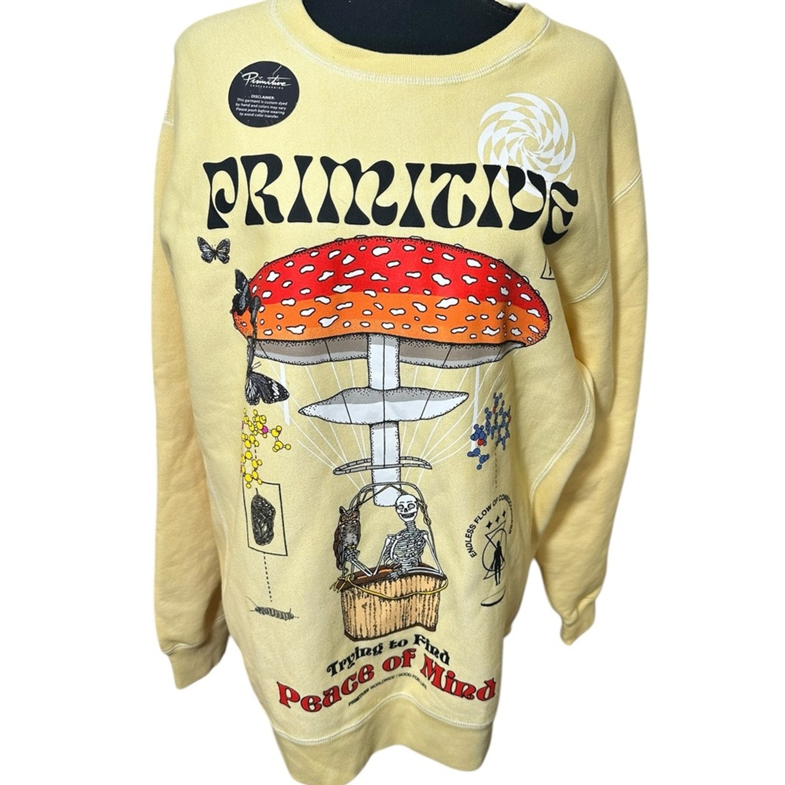 Primitive Skateboarding Crewneck Elevator Washed Crewneck NWT Size L