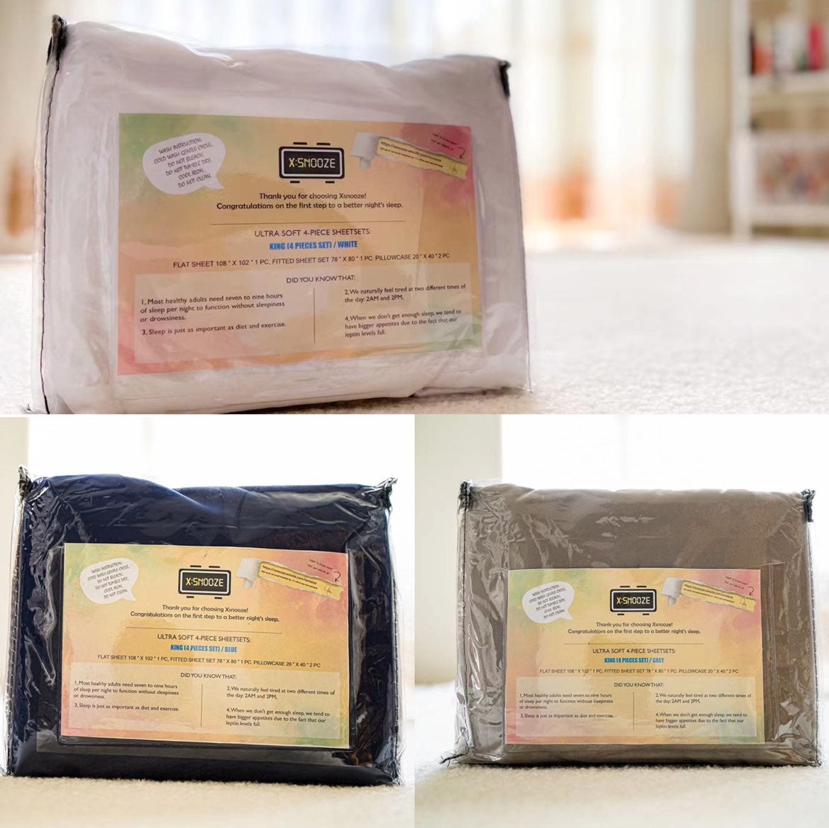 3 bundle QUEEN SIZE 4- pics sheet set