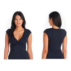 Bleu Rod Beattie Let's Get Twisted Cap Sleeve Tankini Top Black Size 20W