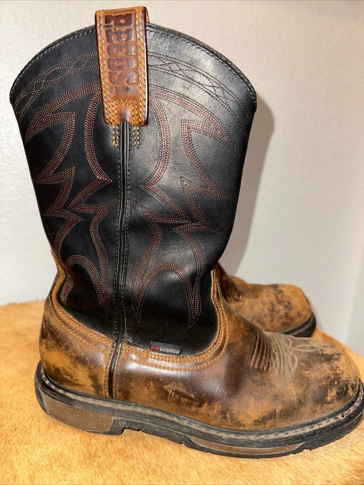 Vintage RED WING 4212 PECOS Brown Leather Steel-Toe Cowboy Boots MENS 8