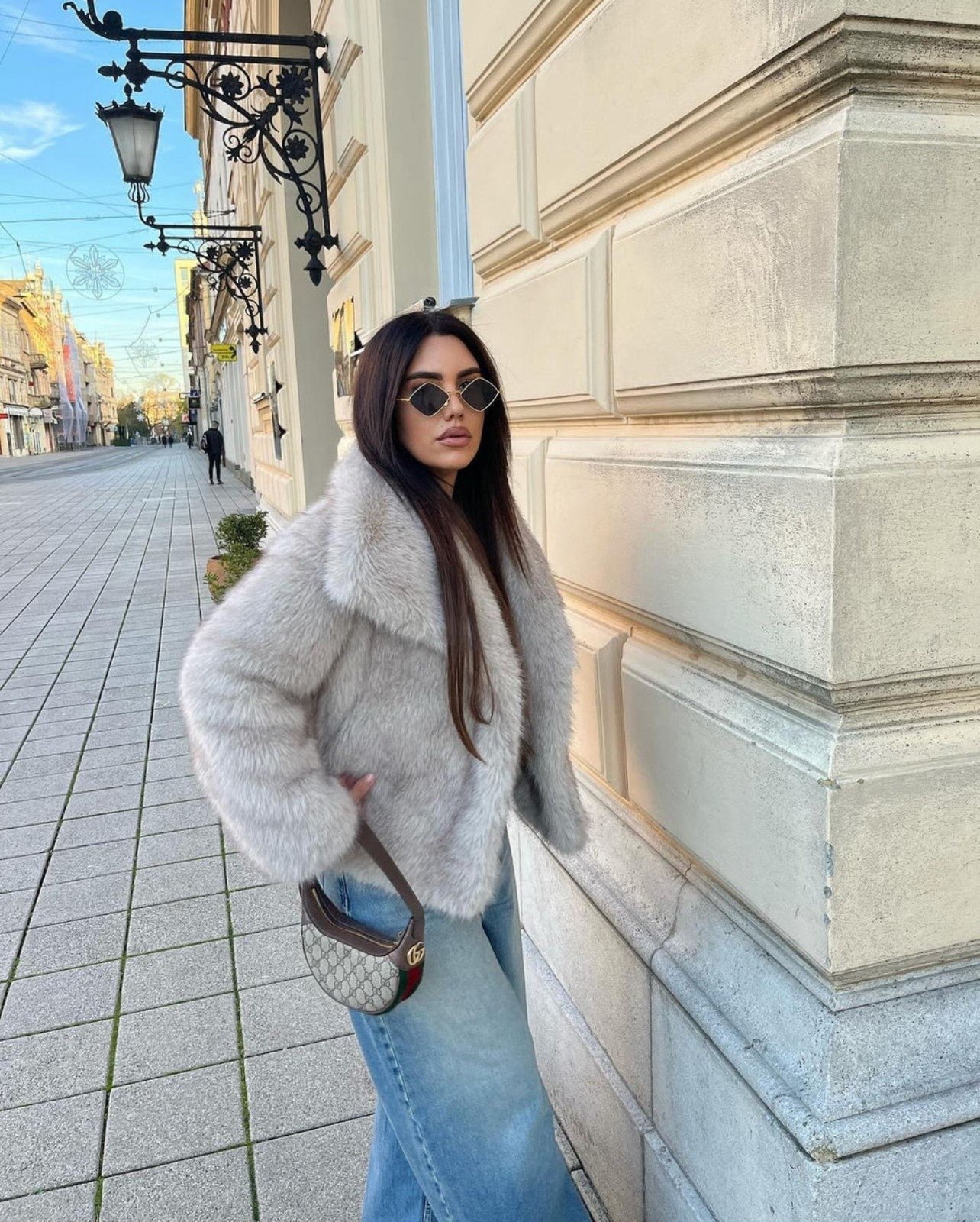 Faux fur jacket M