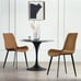 NEW 2 Dining Chairs in Faux Leather Cushion Seat and Sturdy Metal Legs, Brown
