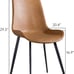 NEW 2 Dining Chairs in Faux Leather Cushion Seat and Sturdy Metal Legs, Brown