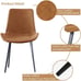 NEW 2 Dining Chairs in Faux Leather Cushion Seat and Sturdy Metal Legs, Brown
