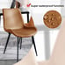 NEW 2 Dining Chairs in Faux Leather Cushion Seat and Sturdy Metal Legs, Brown
