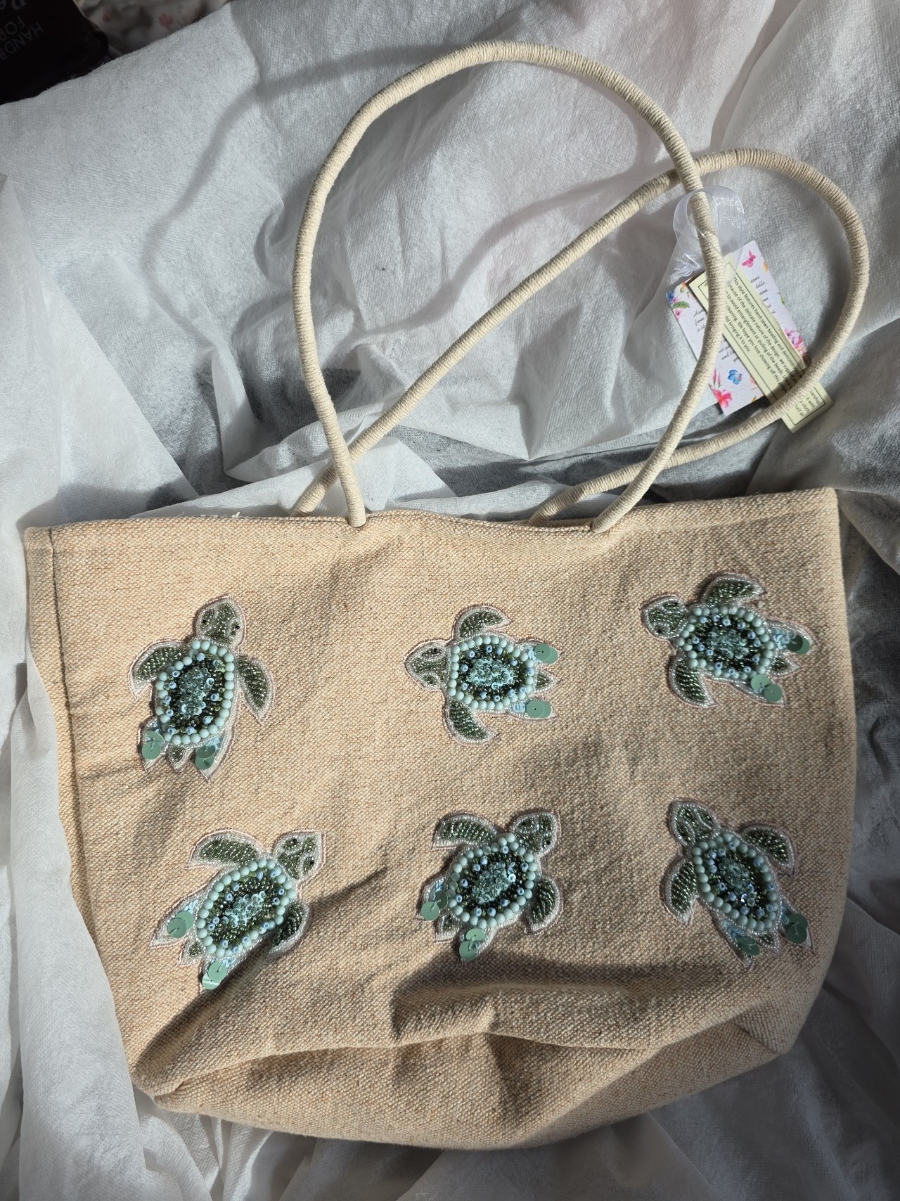 Beaded Turtle Tote