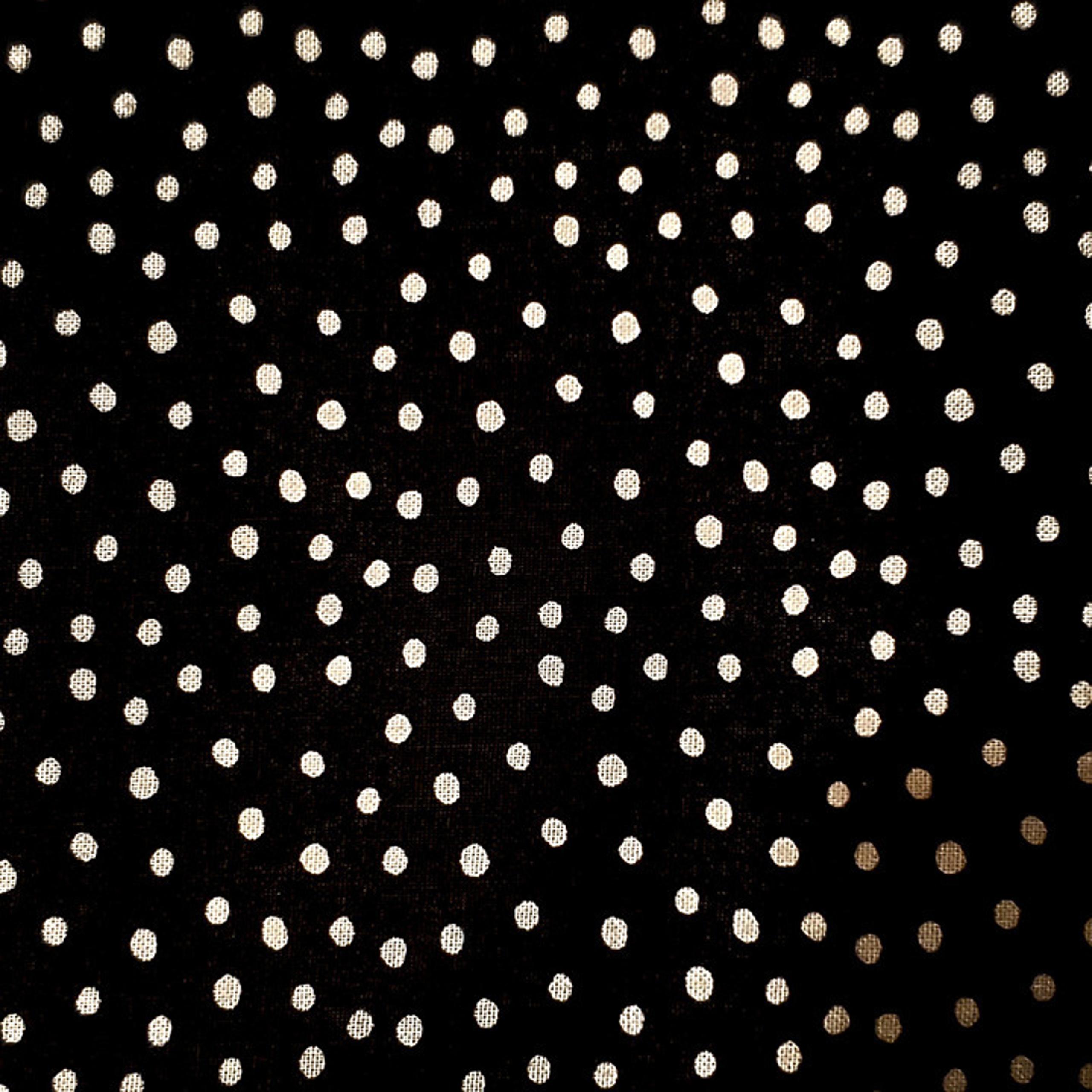 Fat Quarter Black with White Polka Dots 100% Cotton 18"x21" New! - Fabric