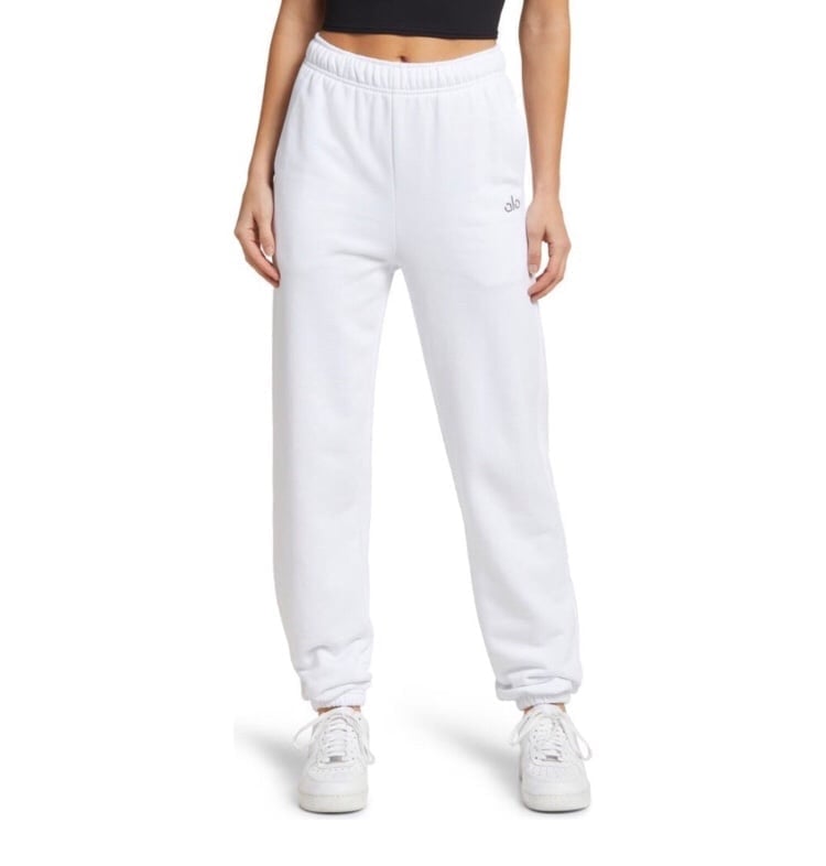 Alo Yoga Accolade Sweatpant White XS Athletic Sweat Pants