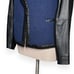 VINCE Wool Blend Moto Leather Jacket Boucle Coat Raw Trim Drape Wide Lapel Blue