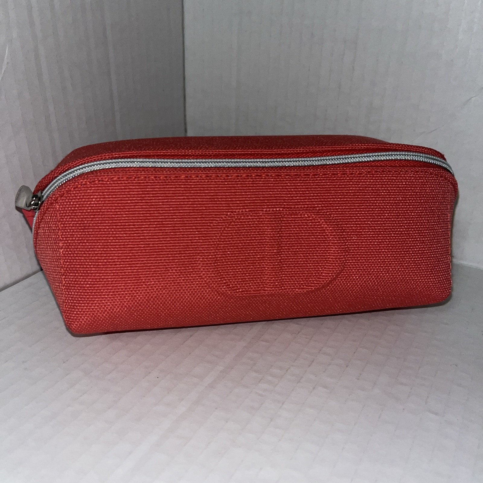 Dior Round Zipper Cosmetic Pouch Carnation Pink Canvas Makeup Storage Novelty