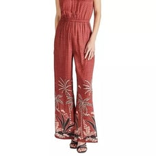Steve Madden Apparel Danae Halter Flare-Leg Jumpsuit - Size M