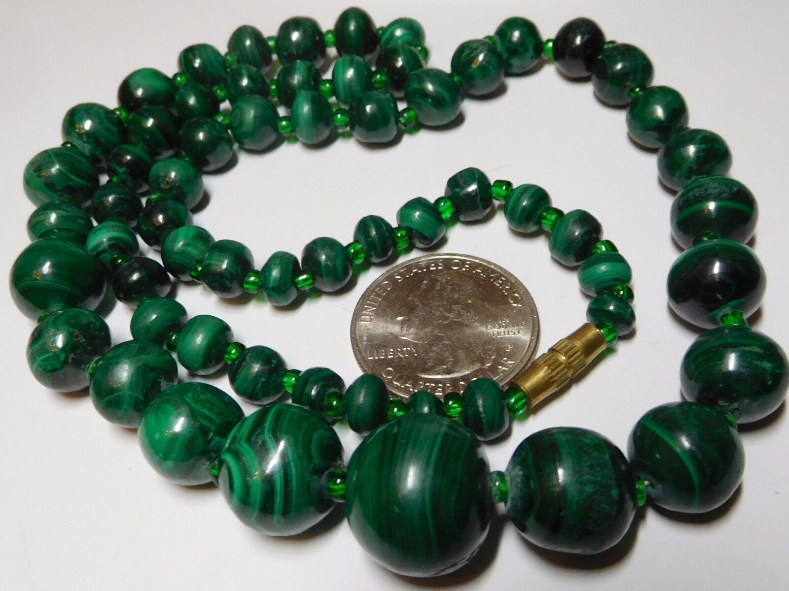 Necklace 22 inch Malachite Bead Strand