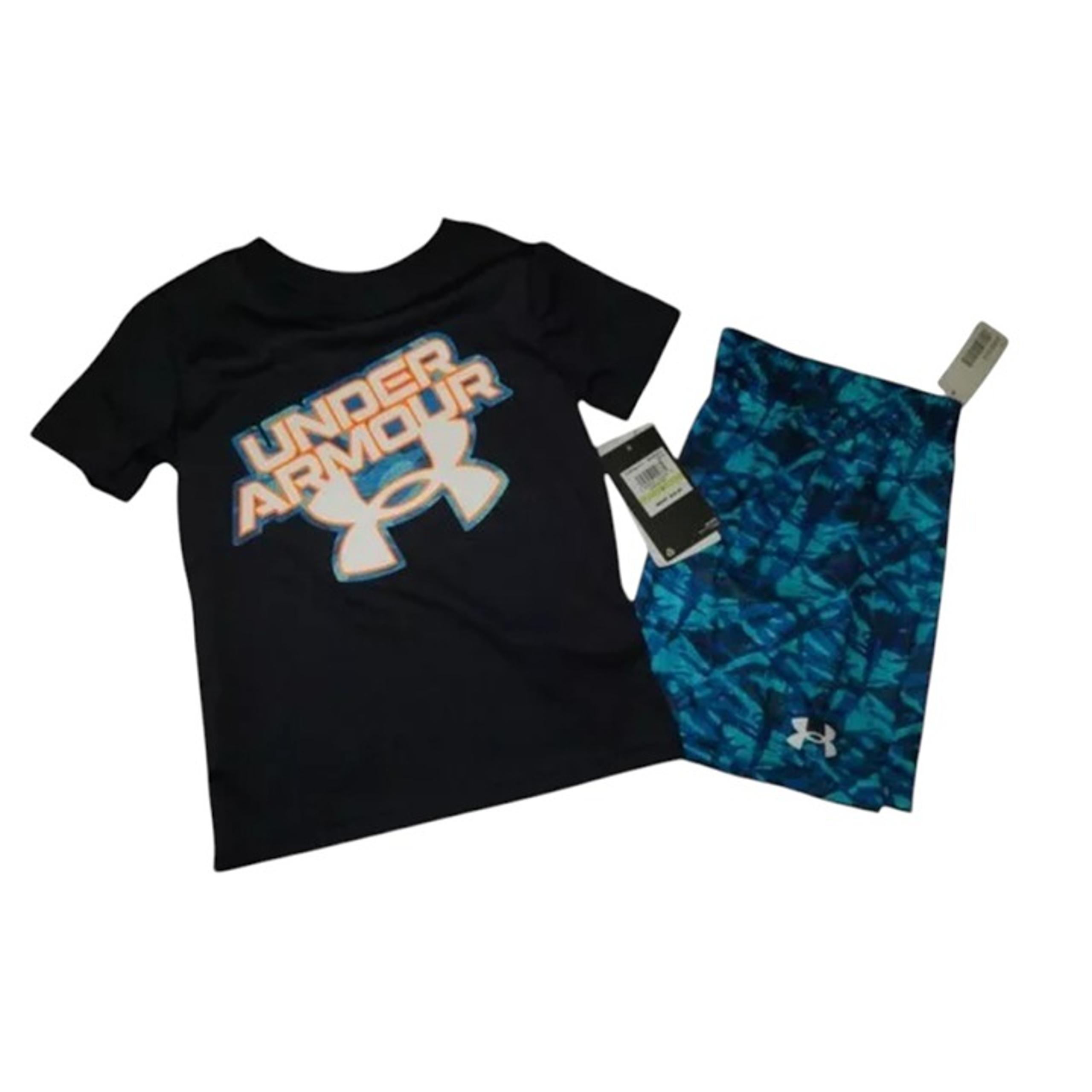 Under Armour Baby Boys Shorts Shirt Set Midnight Navy Blue Outfit Toddler 2T NWT