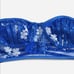 Royal Blue Floral Lace Embroidered Mesh Cut-Out Lingerie Set