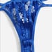 Royal Blue Floral Lace Embroidered Mesh Cut-Out Lingerie Set