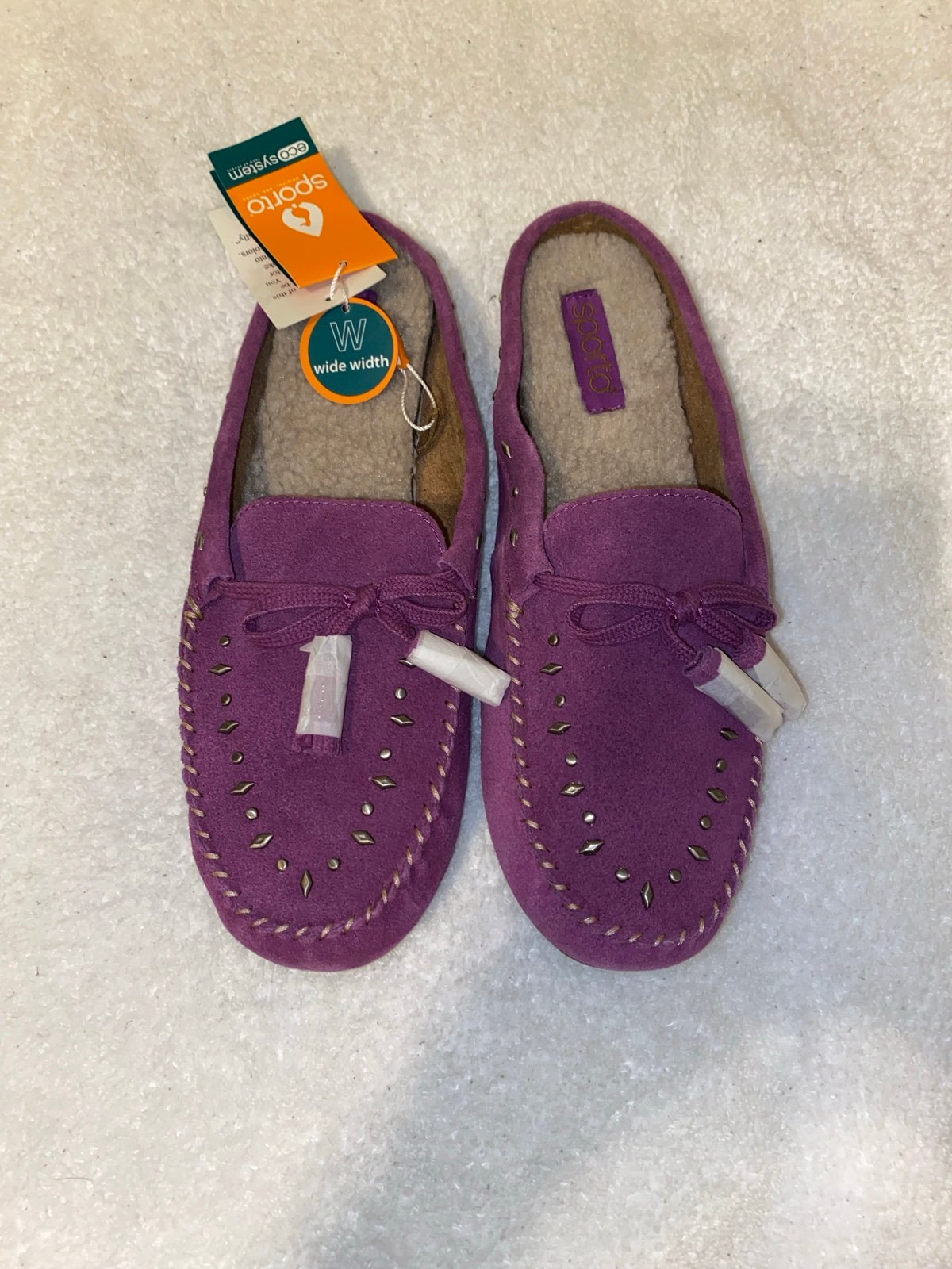 Sporto Women's Purple Suede Slippers Size 11W