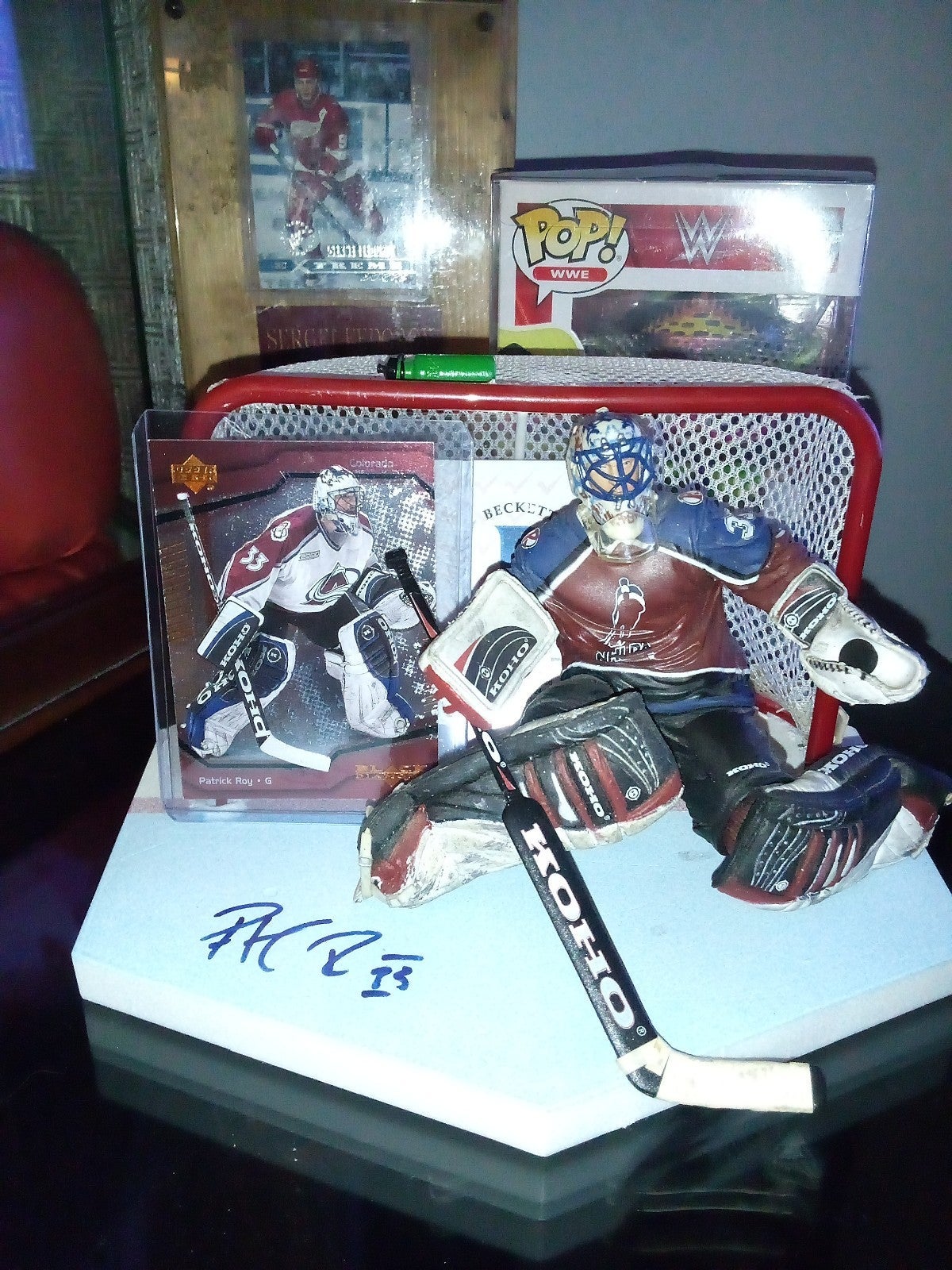 Patrick Roy signed McFarland action figure