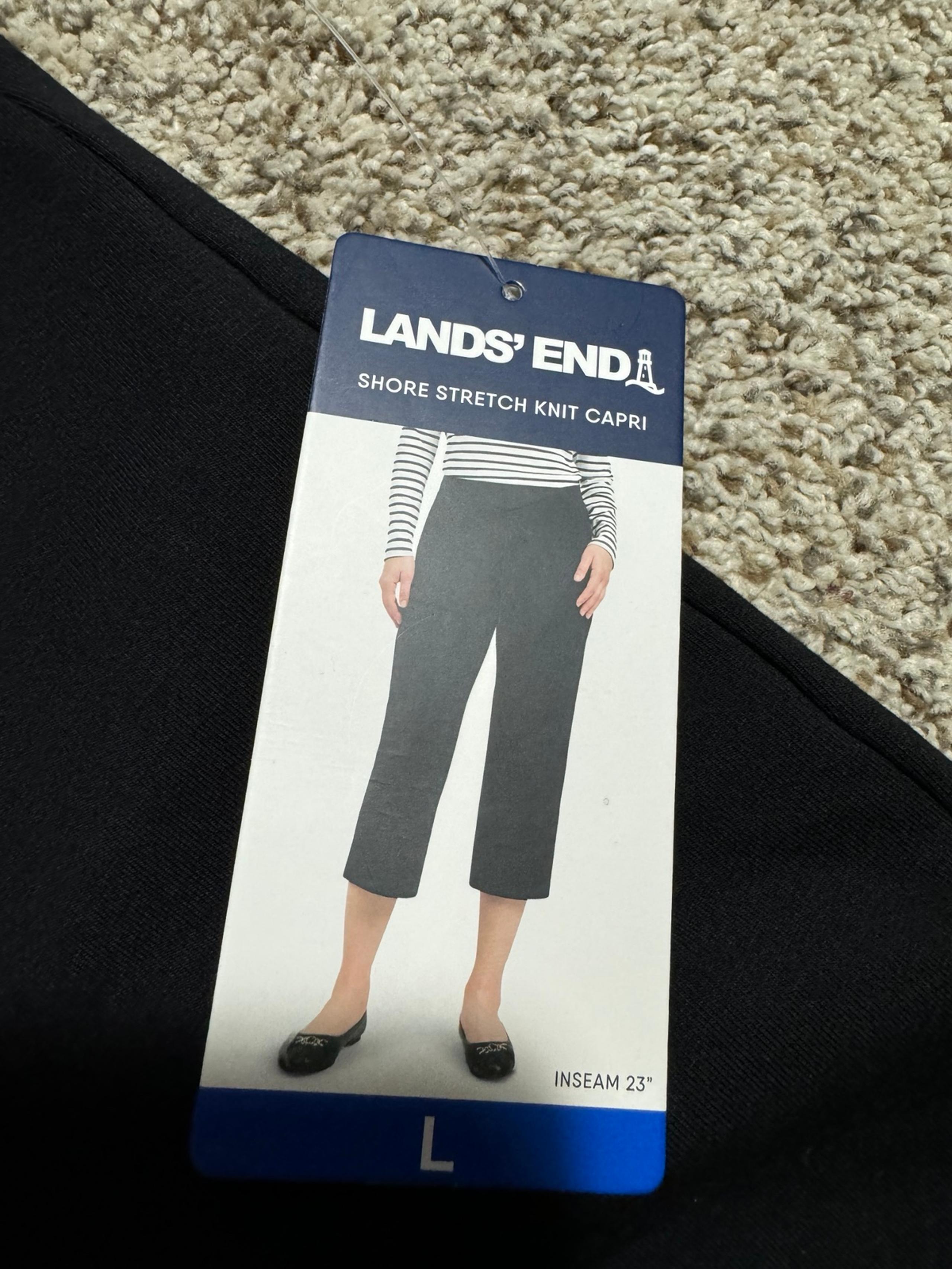 Lands End Shore Stretch Knit Capri Pants- L