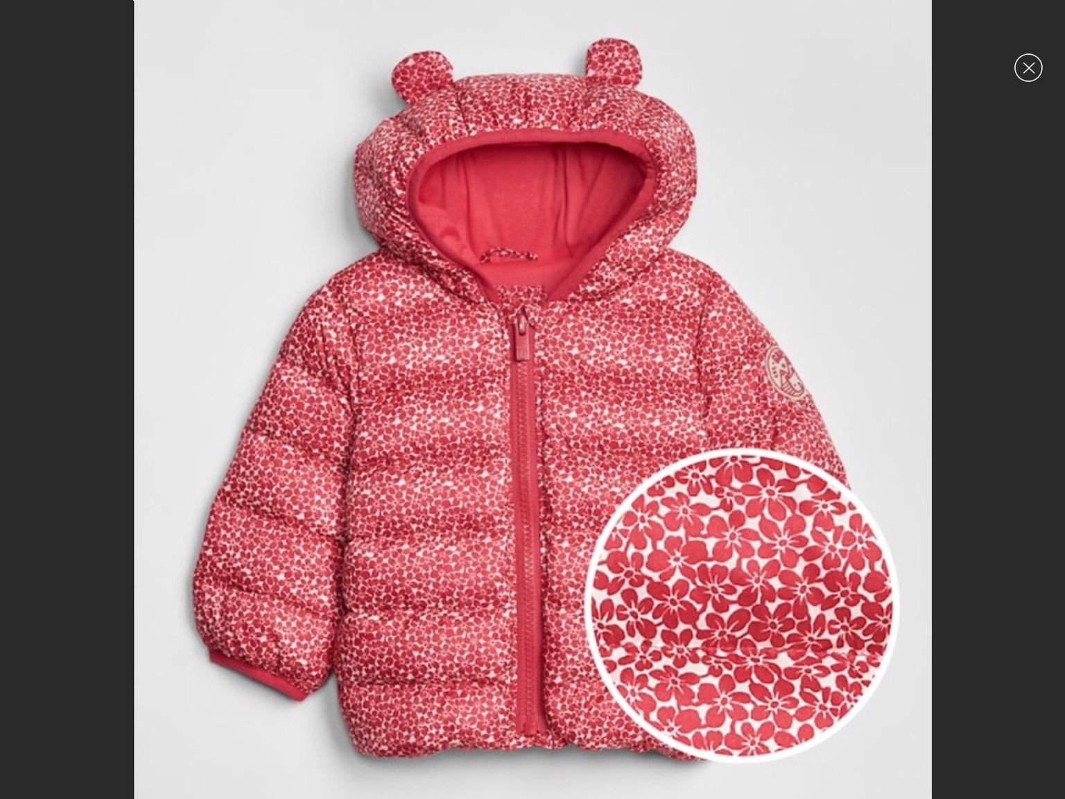 Gap Girls 6-12 M Red Down Fill Coat
