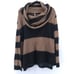 Free People Oversize Lulu Rugby Stripe Cowl Alpaca Wool Stretchy Sheer Sweater S