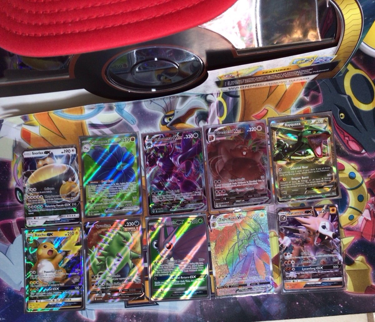 10 Rare cards Full art Ex Gx VMax and Rainbow!