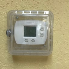 Clear plastic Thermostat case w/lock