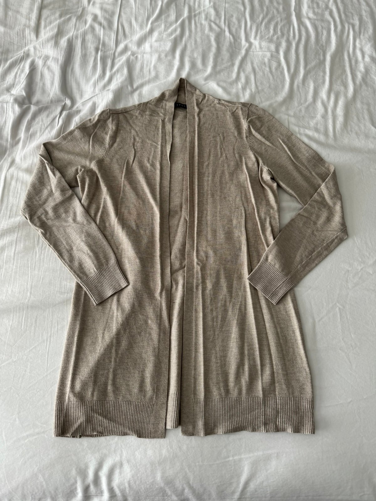 Beige Lightweight Long Cardigan