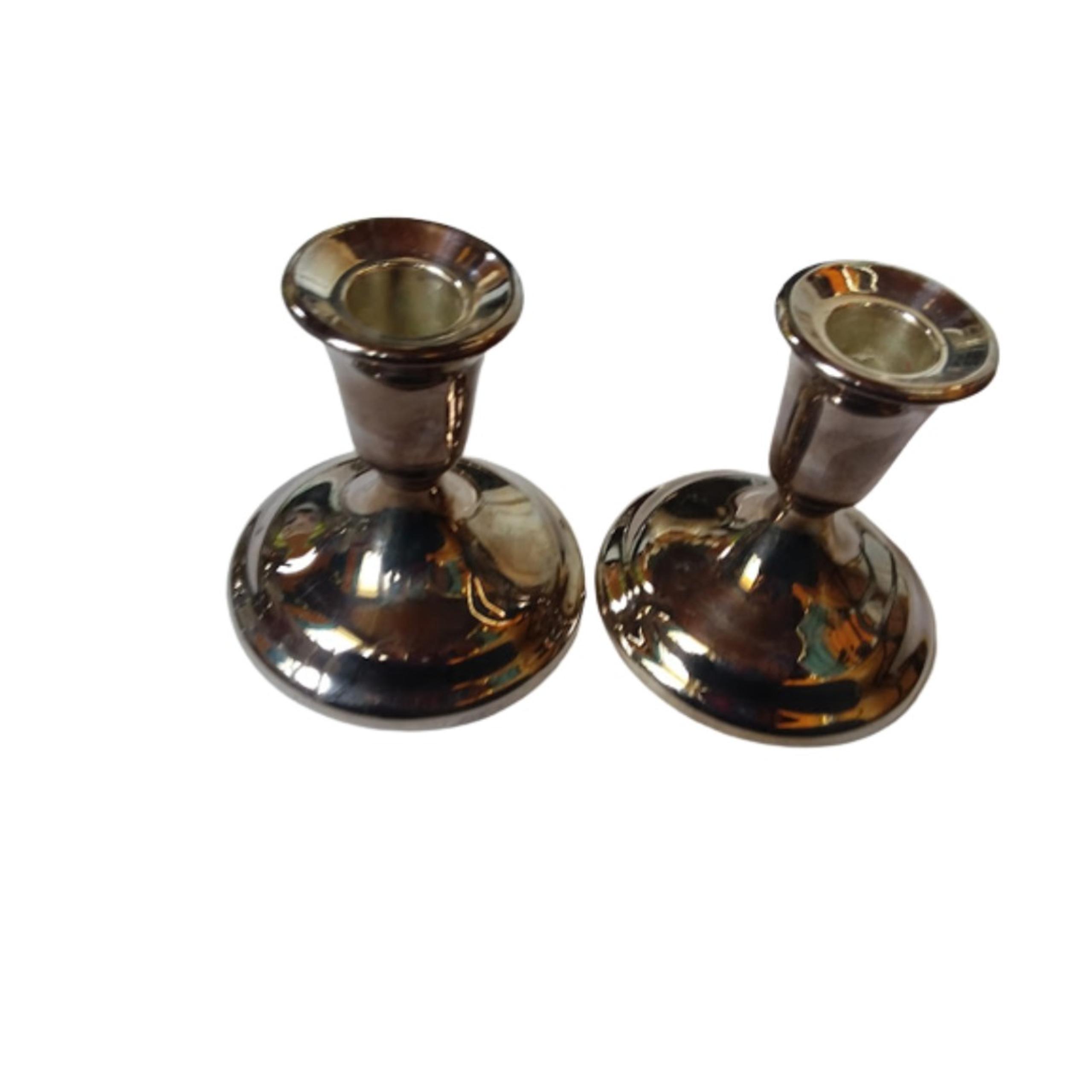 Co 2 Weighted Candles Holder Candlesticks Silver Plated - International Silver