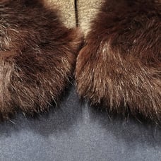 1930s 1940s Vintage Fur Collar Satin Lined