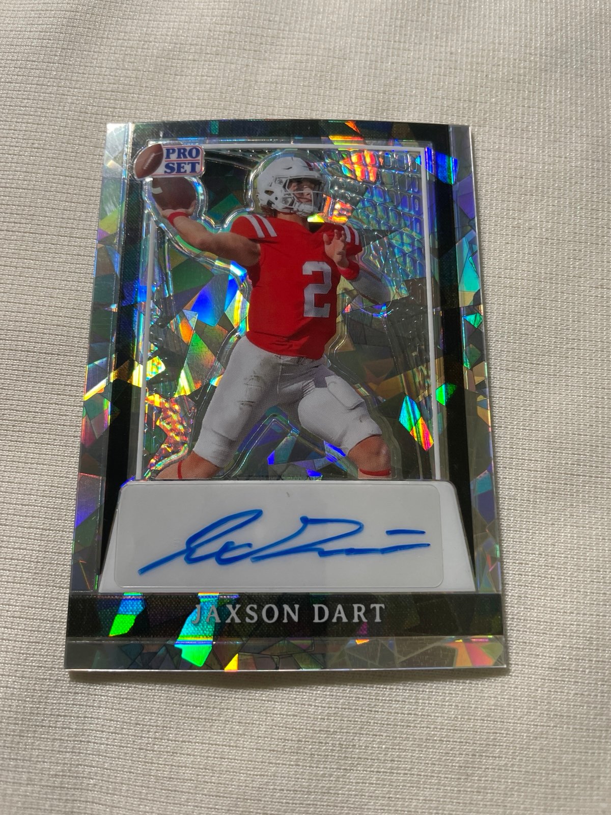 JAXSON DART Autographed 2024 Pro Set Metal Silver Crystal # 10/15