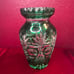 crystal handcut green vase
