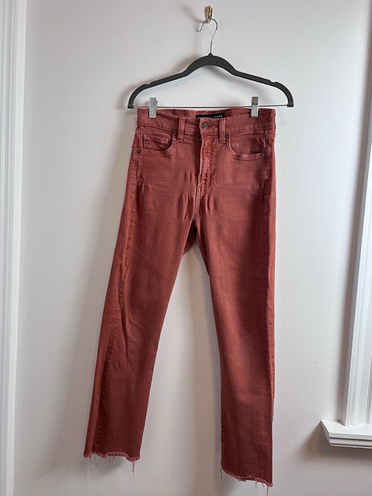 Veronica Beard Rust Carly Kick Flare High Rise Jeans Size 28