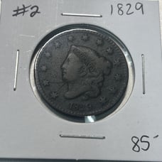 1829 CORONET LARGE CENT ORIGINAL COIN #2