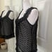 Vintage Doen Style Black Eyelet Ruffle Sheer Tank Size L
