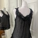 Vintage Doen Style Black Eyelet Ruffle Sheer Tank Size L