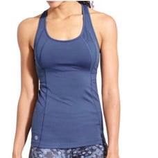 Athleta Stunner T Strap Blue Tank Large