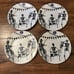 royal stafford set 4 skeleton band dinner plates