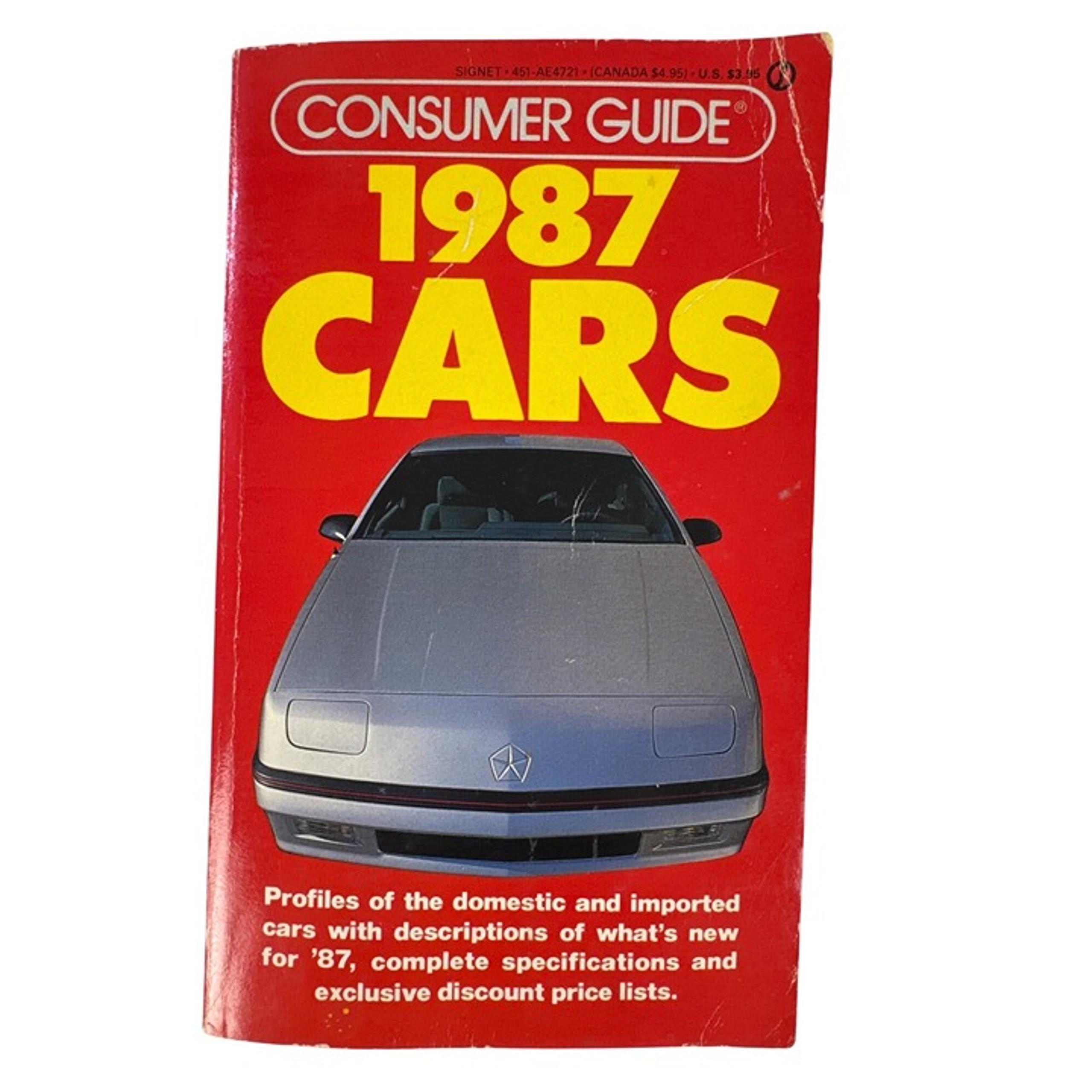 Consumer Guide 1987 Cars Paperback Good Condition