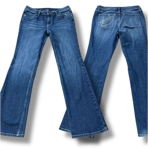 Vintage Harley-Davidson Medium Wash Bootcut Jeans Women’s Size 10 Long
