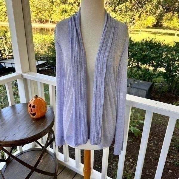 Thakoon Sheer Open-Front Cardigan | Periwinkle | M