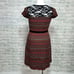 Sparrow Anthropologie Womens L Fair Isles Striped Knit Lace Trim Sweater Dress