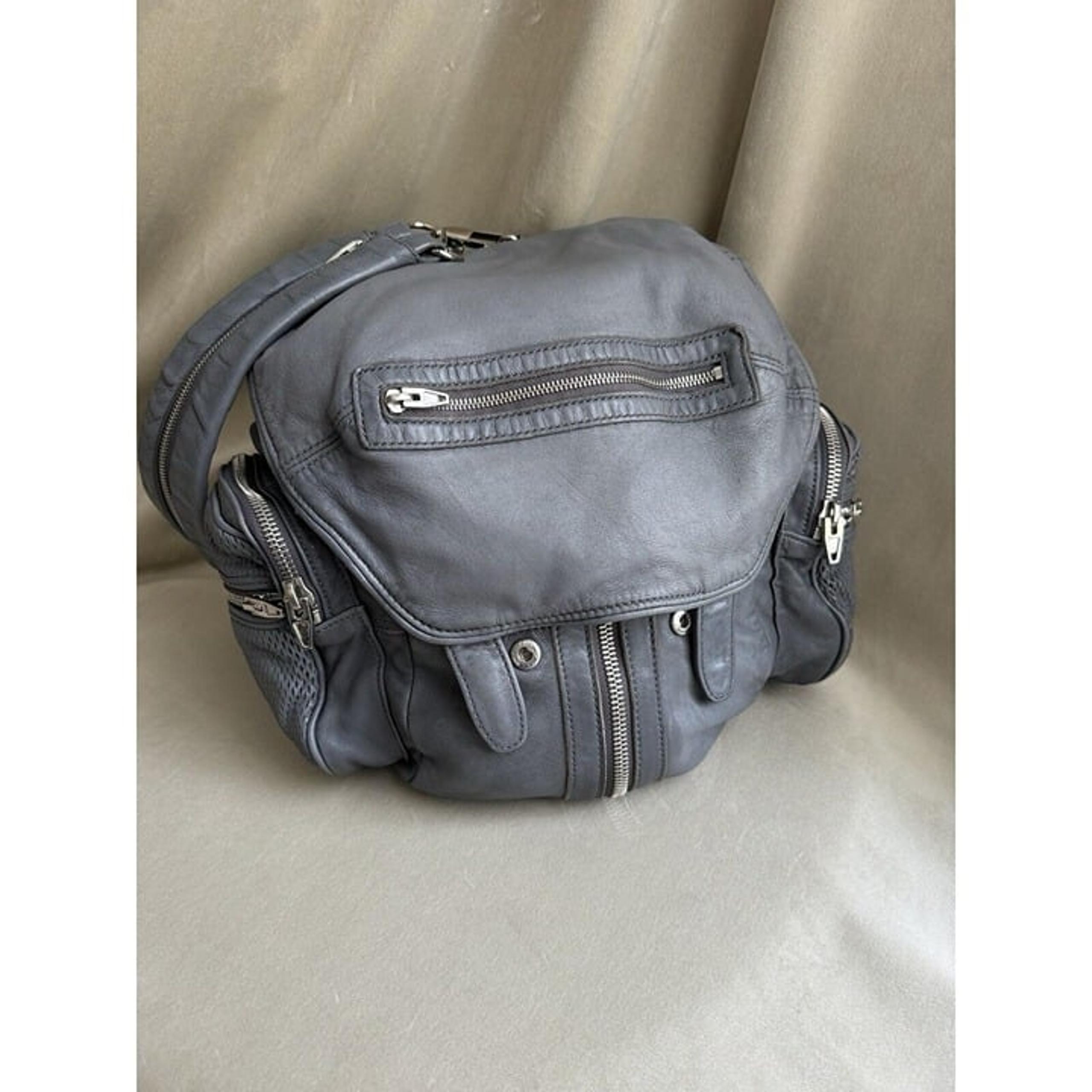 Alexander Wang Marti Grey Leather Backpack Shoulder Bag